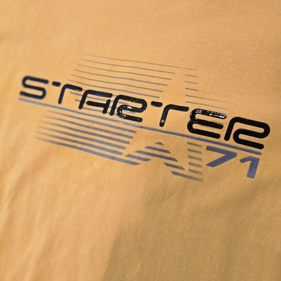 Vintage Starter Y2K Spellout Yellow Long Sleeve Shirt Mens Large Cyberpunk FLAW - Picture 5 of 13